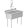 UTILITY SINK TWO COMP 21 X 18   W / PULL DOWN SPRAYER FAUCET